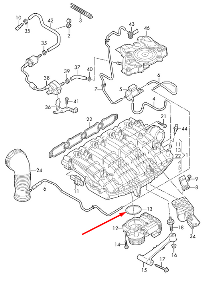 new audi a4 b9 throttle body gasket 06k133073d original