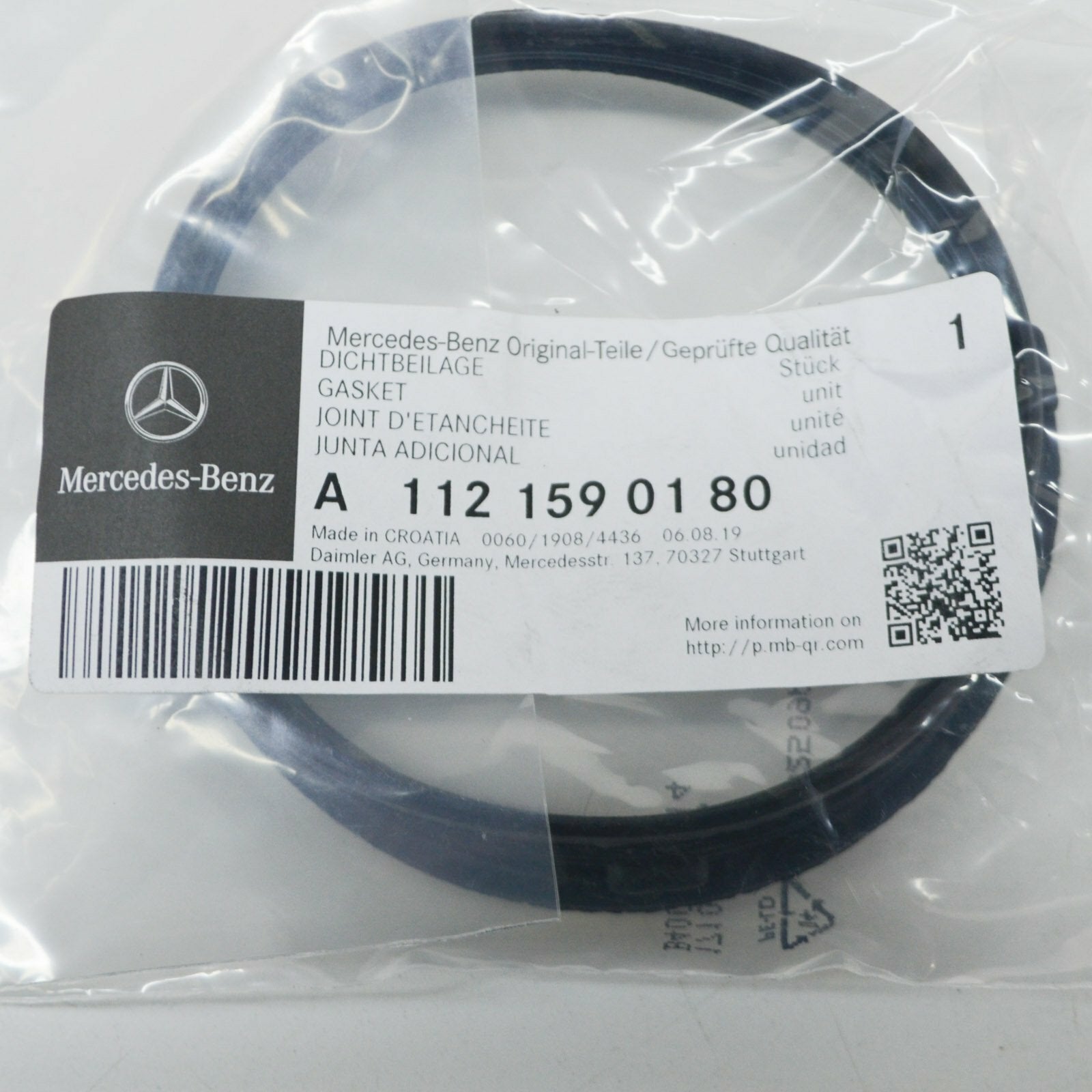 NEW MERCEDES-BENZ CLK C209 AIR MASS SENSOR HOUSING SEAL A1121590180 ORIGINAL