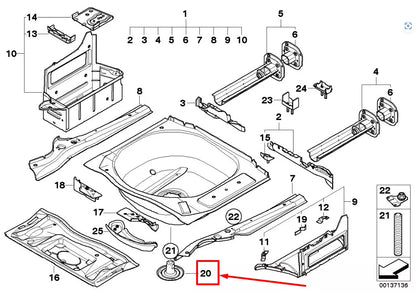 NEW BMW 5 E60 SPARE TIRE TRUNK BRACKET 51718108473 8108473 ORIGINAL