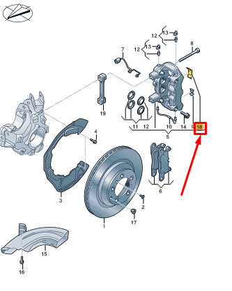 new audi e-tron gt rear brake pad wear sensor bracket 9j1615133 original