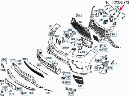 NEW MERCEDES-BENZ GLE W166 FRONT PARKING SENSORS WIRING A1664406313 ORIGINAL