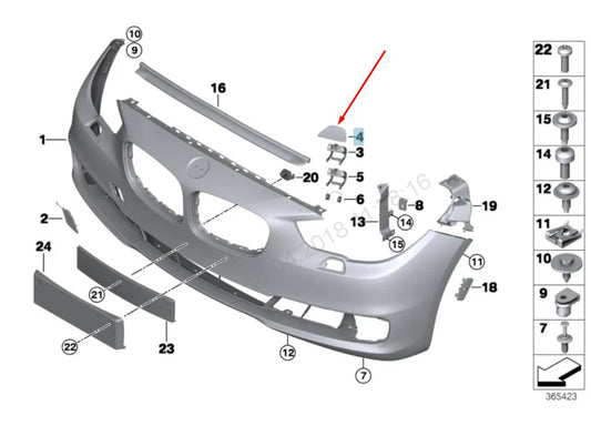 NEW BMW 5 GT F07 RIGHT HEADLIGHT WASHER COVER 51117332670 7332670 2015 ORIGINAL