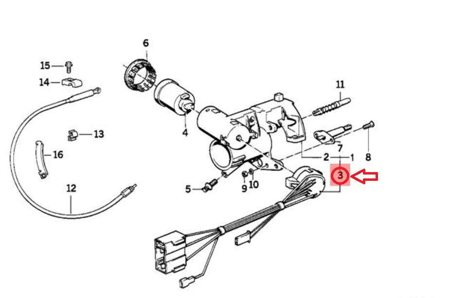 NEW BMW 6 E24 IGNITION LOCK SWITCH 61321377105 ORIGINAL
