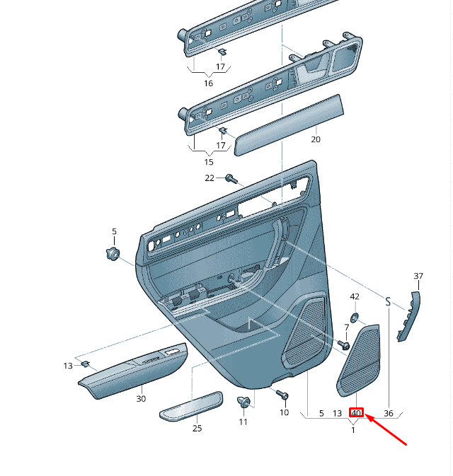 NEW VW TOUAREG 7P MK2 REAR LEFT DOOR LOUDSPEAKER COVER 7P686815995T ORIGINAL