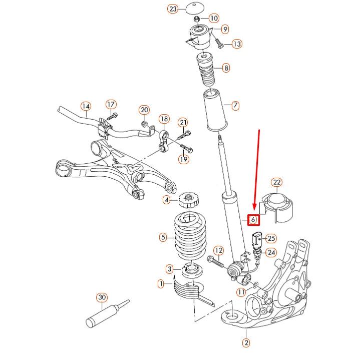 NEW AUDI Q5 8R REAR GAS SHOCK ABSORBER 8R0513035E ORIGINAL