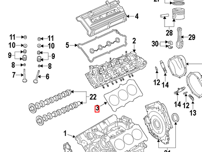 NEW VOLKSWAGEN TOUAREG 7P ENGINE CYLINDER HEAD COVER GASKET 06E103148BB ORIGINAL