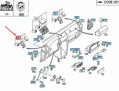 NEW MB G W463 INSTRUMENT PANEL SPEAKER GRILLE COVER A4636807408