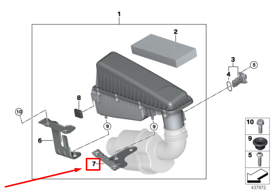 new bmw x5 f15 left air cleaner assembly bracket 8626743 13718626743 original