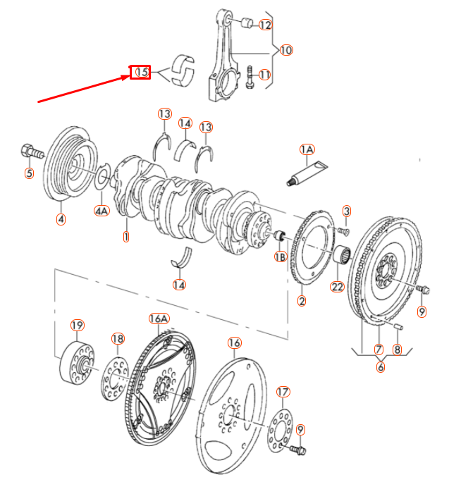 new audi q7 4l crankshaft connecting rod bearing shell 03h105701eglb original