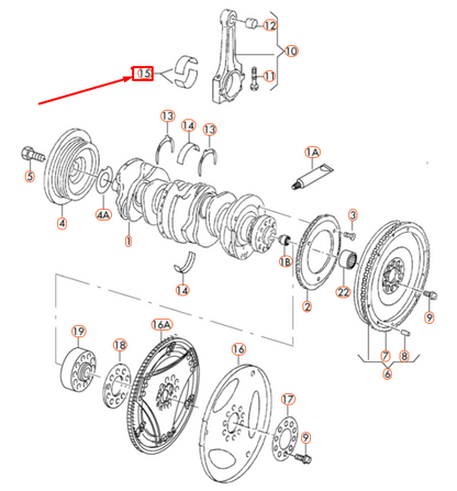 new audi q7 4l crankshaft connecting rod bearing shell 03h105701eglb original