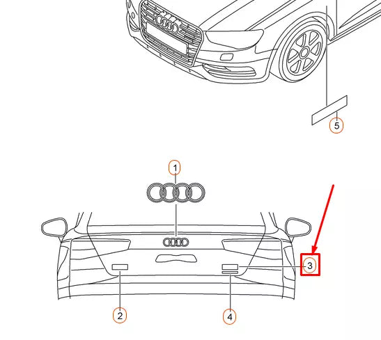 NEW AUDI A3 8V REAR TRUNK 1.6 TDI INSCRIPTION 8P0853743J2ZZ ORIGINAL