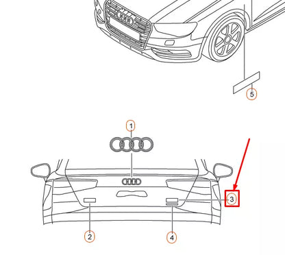 NEW AUDI A3 8V REAR TRUNK 1.6 TDI INSCRIPTION 8P0853743J2ZZ ORIGINAL