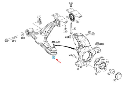 NEW MERCEDES-BENZ GLB X247 FRONT LEFT TRANSVERSE CONTROL ARM A2473308702