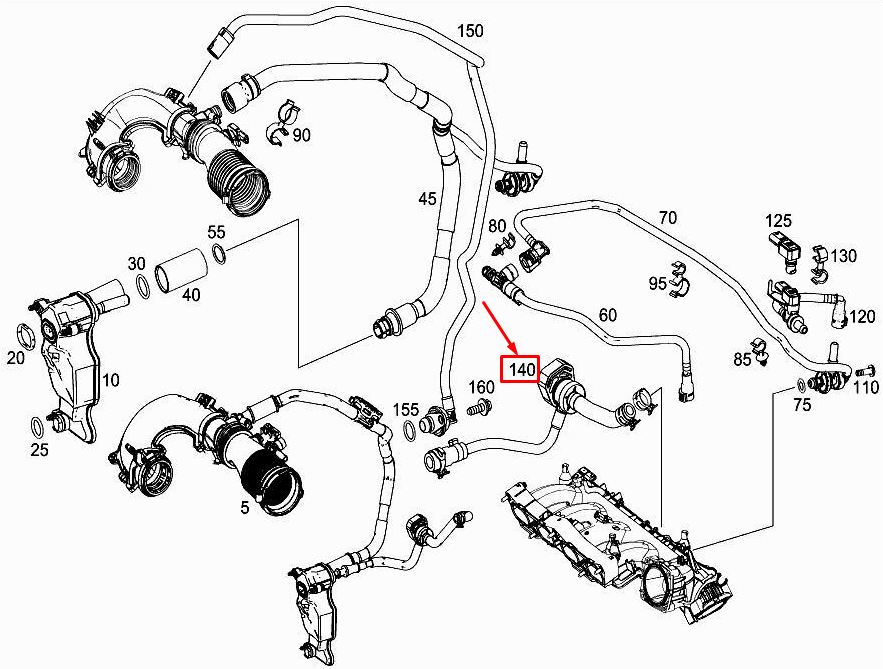 NEW MERCEDES-BENZ CLA C117 ENGINE VENT LINE A2700182800 ORIGINAL