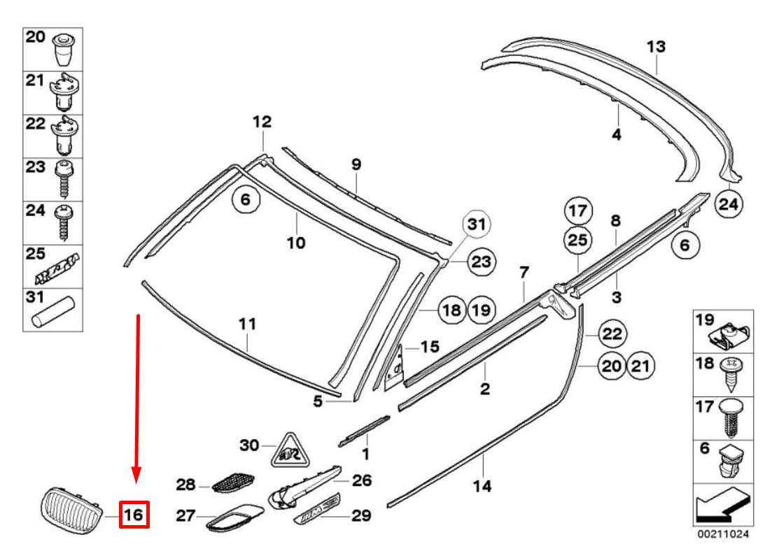 new bmw 3 coupe e92 front right grill 51137157276 7157276 original