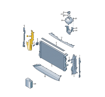 NEW VOLKSWAGEN TIGUAN AD1 RIGHT RADIATOR AIR DUCT 5NA121284R ORIGINAL