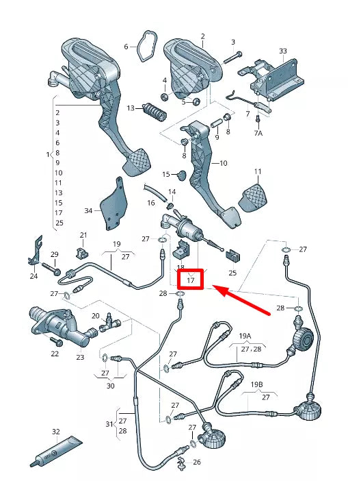 NEW VOLKSWAGEN JETTA 5C6 A6 MK6 CLUTCH MASTER CYLINDER 1K0721388AF ORIGINAL