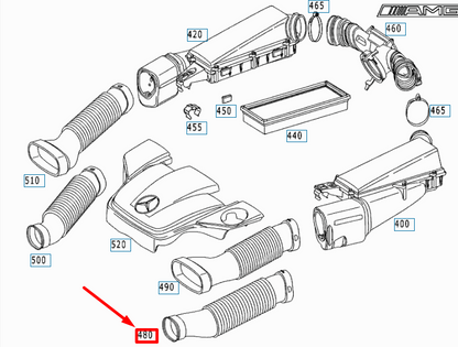 NEW MERCEDES-BENZ SLK R170 AMG LEFT AIR INTAKE TUBE HOSE A1120941582 ORIGINAL