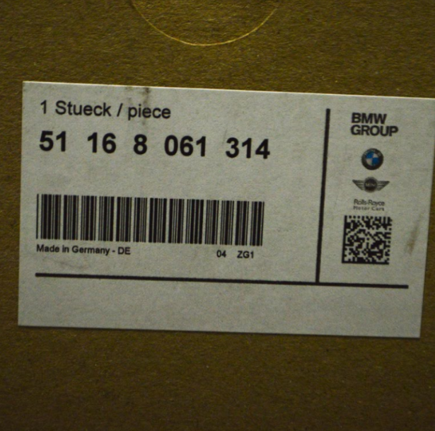 new bmw 3 f30 right side sun visor 8061314 51168061314 2013 original