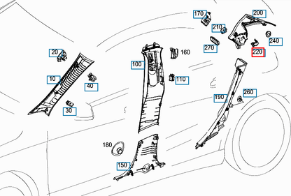 NEW MB CLA COUPE C117 QUARTER PANEL TRIM PANEL CLIP A0039916470 ORIGINAL