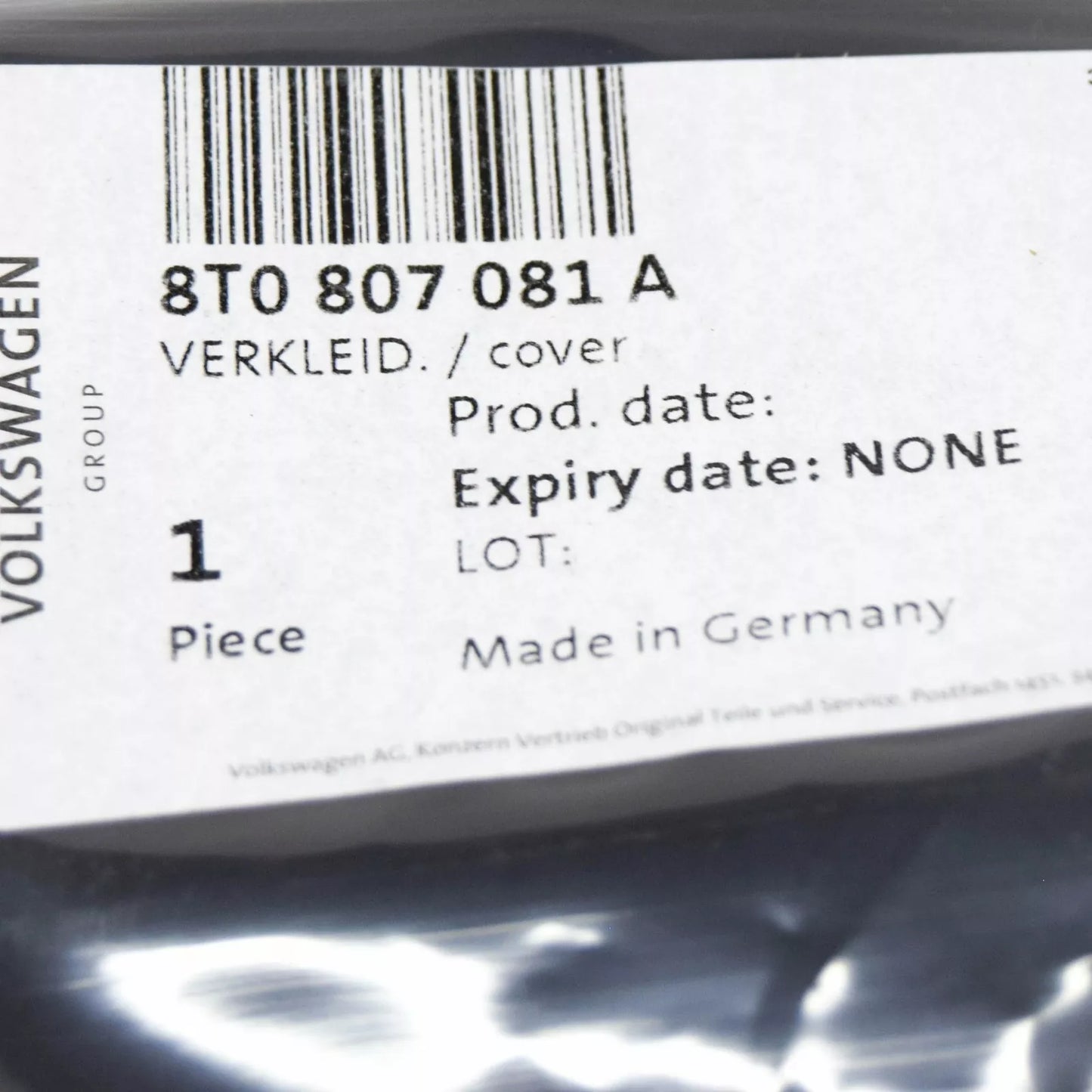 NEW AUDI A5 8T UPPER RADIATOR SUPPORT PANEL COVER 8T0807081A