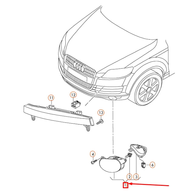 NEW AUDI Q7 4L FRONT LEFT HALOGEN FOG LIGHT 8P0941699A ORIGINAL