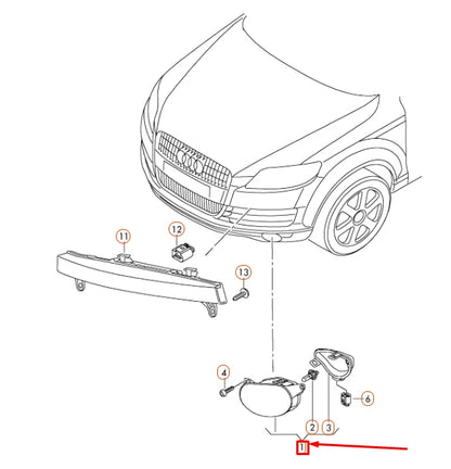 NEW AUDI Q7 4L FRONT LEFT HALOGEN FOG LIGHT 8P0941699A ORIGINAL