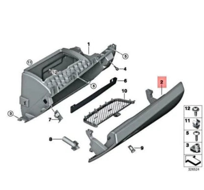 NEW BMW X5 F15 F85 M FRONT DASH GLOVE BOX LID LHD 51169287302 ORIGINAL