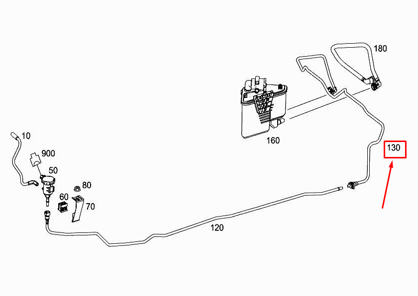 new mercedes-benz cla c117 separation point purge line a2464702464 original
