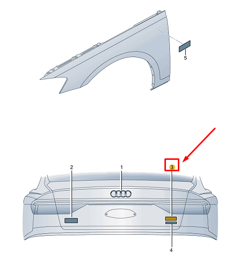 new audi q4 e-tron rear bootlid badge 89a853744ct94 original