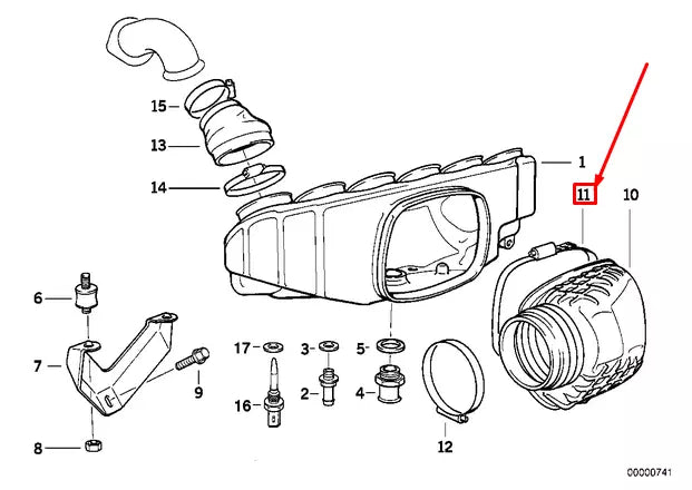 NEW BMW M3 E36 INTAKE MANIFOLD SYSTEM HOSE CLAMP 11611318378 ORIGINAL
