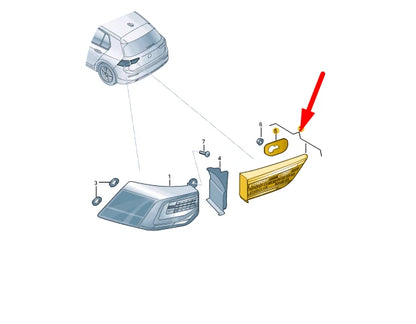 NEW VW GOLF MK8 REAR LEFT SIDE INNER LED TAILLIGHT LHD 5H0945307 ORIGINAL