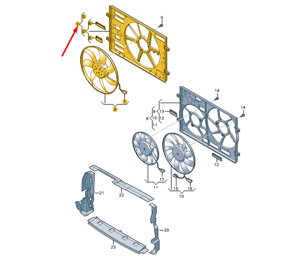 new cupra formentor radiator fan with fan ring 5wa121203b original