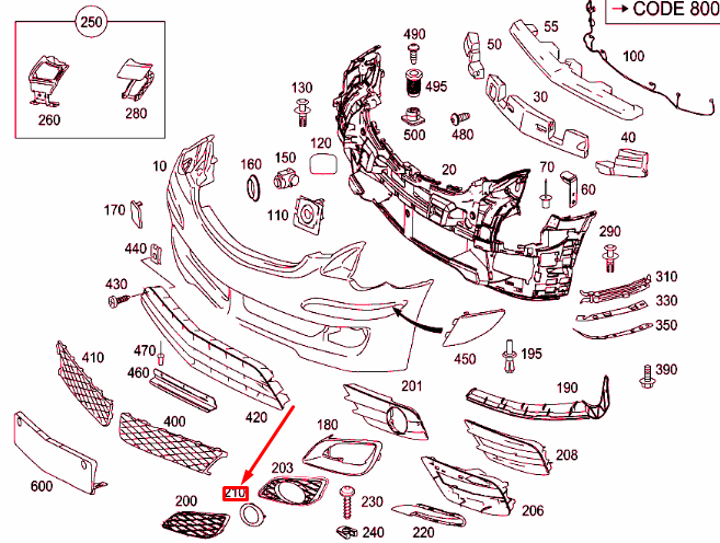 NEW MERCEDES-BENZ R W251 FRONT RIGHT FOG LIGHT TRIM RING A2518850474 ORIGINAL