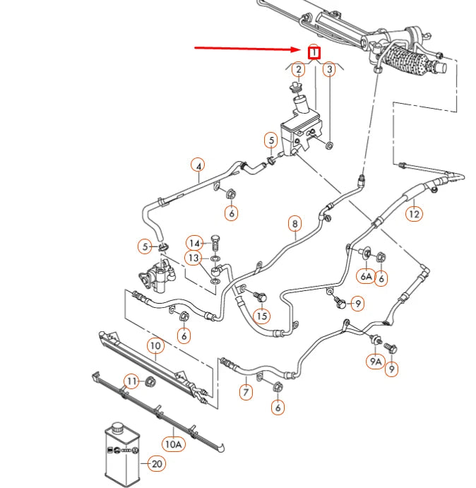 NEW VOLKSWAGEN PHAETON GP1 POWER STEERING FLUID TANK 3D0422371E ORIGINAL