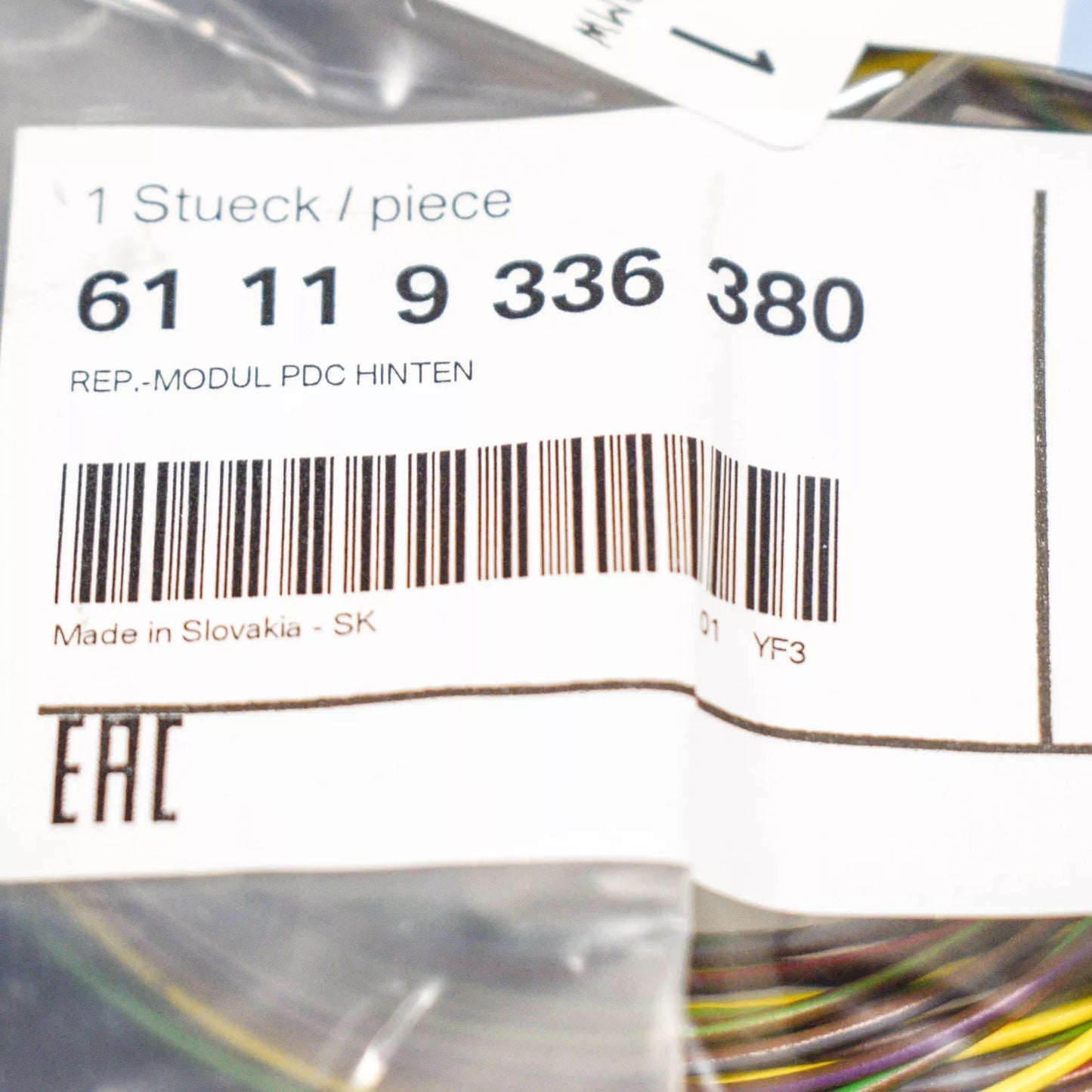 NEW BMW 5 F10 REAR BUMPER PDC WIRING HARNESS REPAIR 61119336380 ORIGINAL