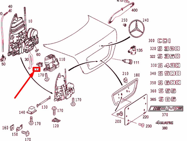 NEW MERCEDES-BENZ S W220 TRUNK LID RELEASE SWITCH A2208211858 ORIGINAL