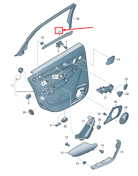 new audi a4 allroad b8 rear left door panel insert trim 8k0867419e7v7 original