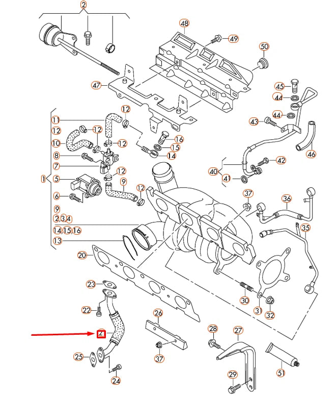 NEW AUDI A3 8P RETURN OIL PIPE 06H145735G