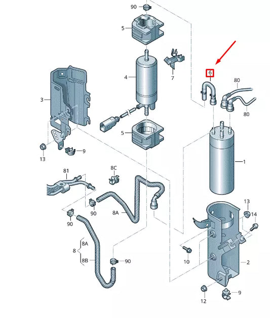 NEW VW TRANSPORTER VI T6 FUEL LINE 7E0130307C