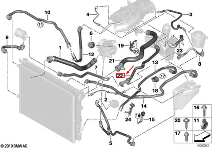 NEW BMW 7 G11 ENGINE COOLANT RETURN LINE 17128602616 ORIGINAL