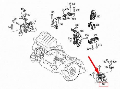 NEW MB GLA-CLASS X156 LEFT ENGINE MOUNT A2462400617 2.0 PETROL 155KW ORIGINAL