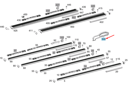 NEW MERCEDES-BENZ VITO W447 SEAT MOUNTING RAIL LEVER A63995900619B51 ORIGINAL