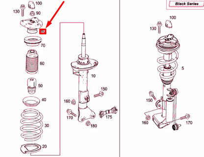 NEW MERCEDES-BENZ C C204 FRONT SUSPENSION STRUT UPPER MOUNT A2043201573 ORIGINAL