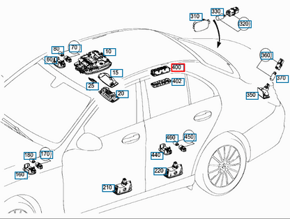 new mercedes-benz c w205 interior rear left light courtesy a2139063500 original