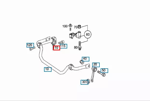 NEW MERCEDES BENZ E W211 RIGHT STABILIZER BAR MOUNT BRACKET A2113230640 ORIGINAL