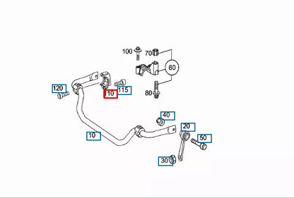 NEW MERCEDES BENZ E W211 RIGHT STABILIZER BAR MOUNT BRACKET A2113230640 ORIGINAL