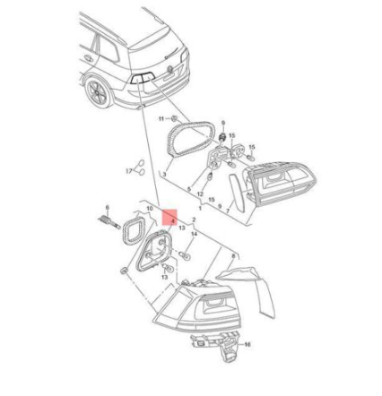 NEW VOLKSWAGEN GOLF MK7 REAR RIGHT OUTER BULB CARRIER 5G9945258A ORIGINAL
