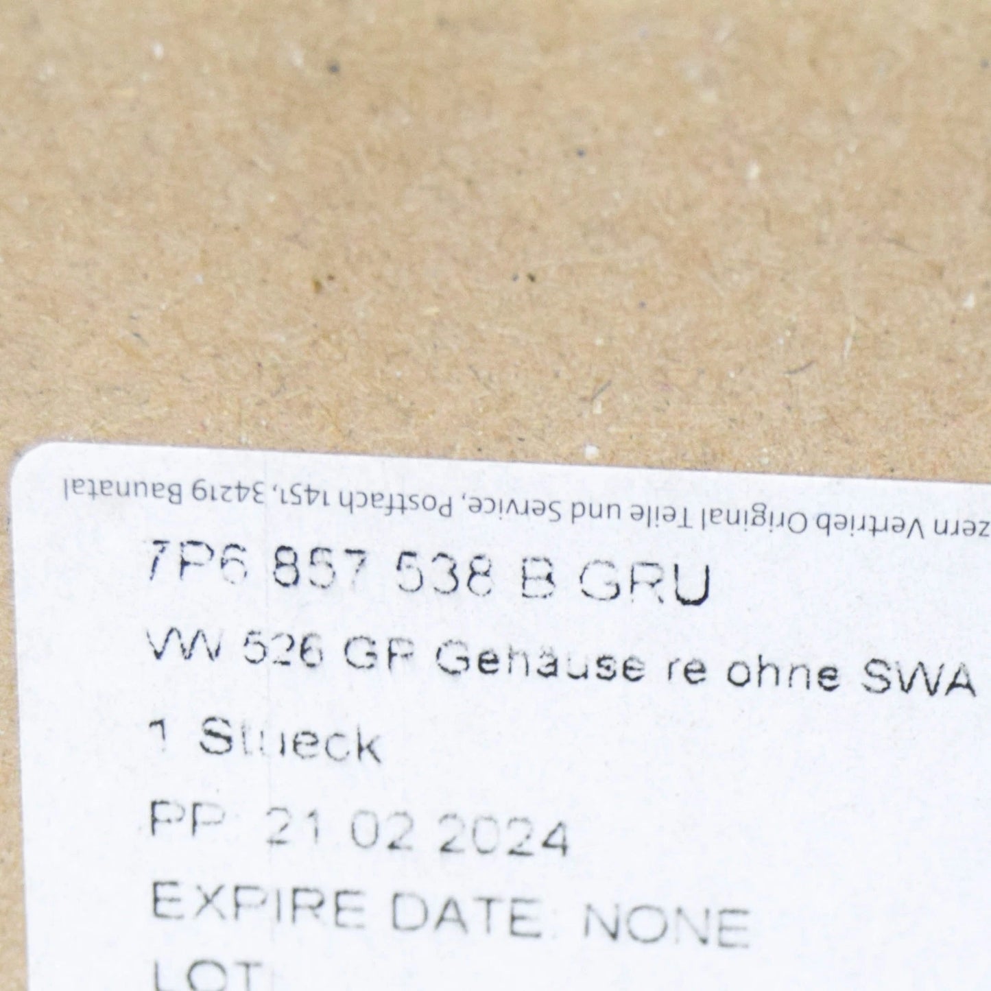 NEW VW TOUAREG 7P5 FRONT RIGHT DOOR MIRROR COVER 7P6857538BGRU ORIGINAL