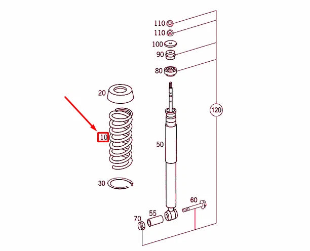 NEW MERCEDES-BENZ CLK C209 REAR COIL SPRING A2113240504 ORIGINAL